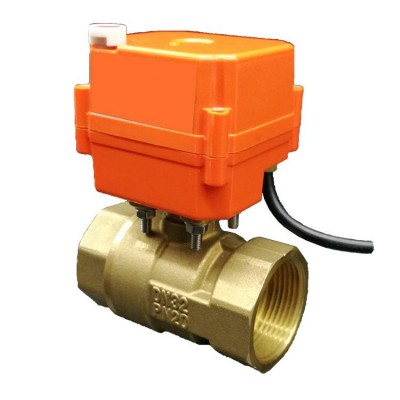 Hephis Dn15-dn50 Ac/dc 2way/3way Brass Copper Dc24v Automatic Power Motor Flow Control Motor Drive Ball Valve For Cooling System